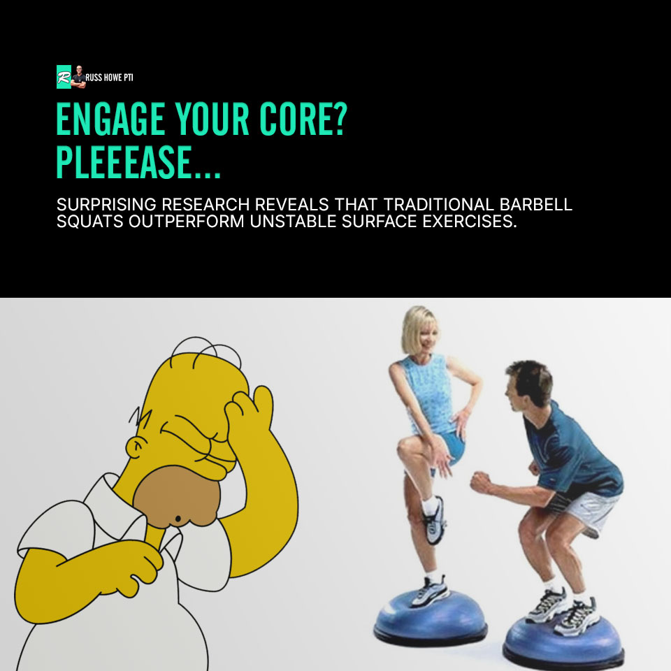 unstable surface exercises vs squats
