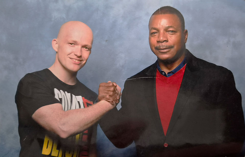 Russ Howe PTI and Rocky star Carl Weathers in the gym in 2014